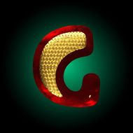 vector velvet letter with gold N36