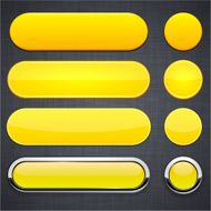 Yellow high-detailed modern web buttons N4
