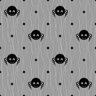 Gray seamless pattern with spiders N2