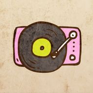 Record Player on Grunge Background N2