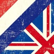 English and netherlands grunge Flag