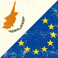 Cyprus and european grunge Flag N2