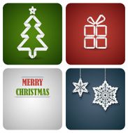 Christmas decoration card made from white paper