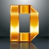 Letter metal gold ribbon - D