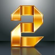 Number metal gold ribbon - two