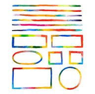 Watercolor Lines And Frames