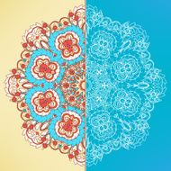 two banners with round pattern