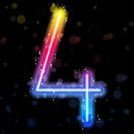 Number Rainbow Lights Glitter with Sparkles
