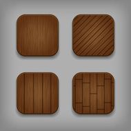 Vector wooden buttons set