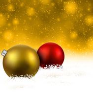 Golden background with christmas balls N2
