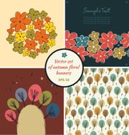 Set of floral autumn banners