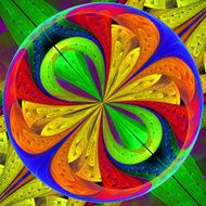 Multicolor fractal pattern as a magnifying glass Computer gener
