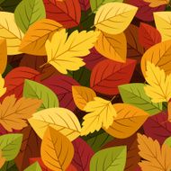 Seamless background with colorful autumn leaves Vector illustration
