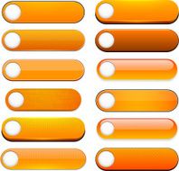 Orange high-detailed modern web buttons N5
