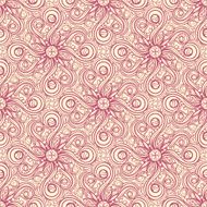 retro pattern with flowers and leaves