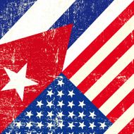 USA and cuban grunge Flag
