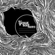 Abstract background in retro style with fantastic roots of trees N3