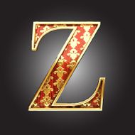 vector golden figure with red wood N144