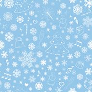 Seamless pattern with snowflakes and Christmas symbols N10