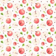 Seamless background with pink apples Vector illustration N2