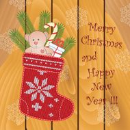 Card design with Christmas sock