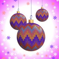 Three Knitted Christmas Balls
