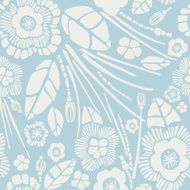 Seamless blue floral delicate pattern
