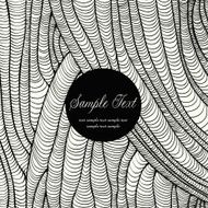 Black and white graphic background with round text frame N2
