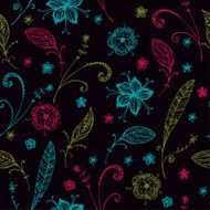 Floral colorful seamless doodle pattern