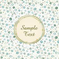 Decorative retro doodle floral background with text frame