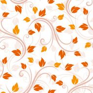 Seamless beige pattern with autumn leaves Vector illustration