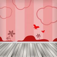 Kids empty Interior room wood floor N2