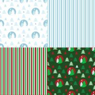 Set of decorative christmas patterns