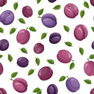 Seamless background with plums Vector illustration N3