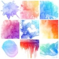 Set of Colorful water color painting background N440