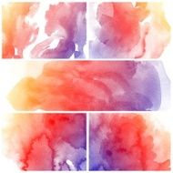 Set of Colorful water color painting background N451