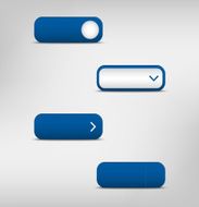 Blue empty rectangular buttons