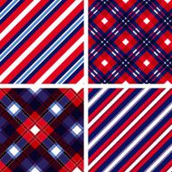 Set of seamless tartan and striped patterns in classic style