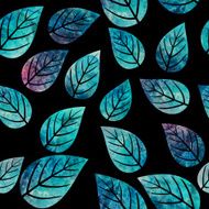 Watercolor seamless pattern on leaves theme N3