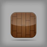 Vector glossy wooden app button