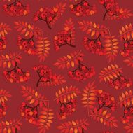Ash berry branches with leaves seamless wallpaper