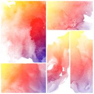Set of Colorful water color painting background N483