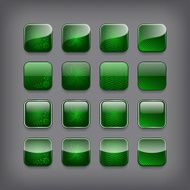 Set of blank green buttons N2