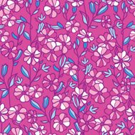 Pink and blue blossoms seamless pattern background N2