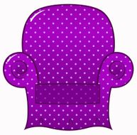Purple dotted chair clipart isolated on white ( vector ) N2