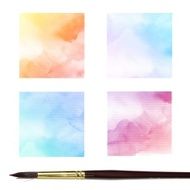 Set of Colorful water color painting background N508