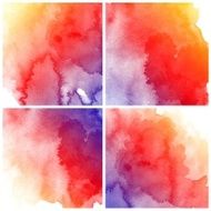 Set of Colorful water color painting background N510