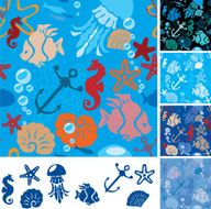 Seamless background with Marine life N2