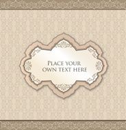 Vintage frame over seamless brocade background N3