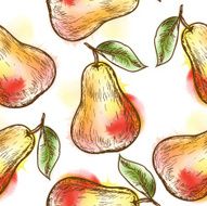 Seamless pattern with pear